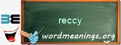 WordMeaning blackboard for reccy